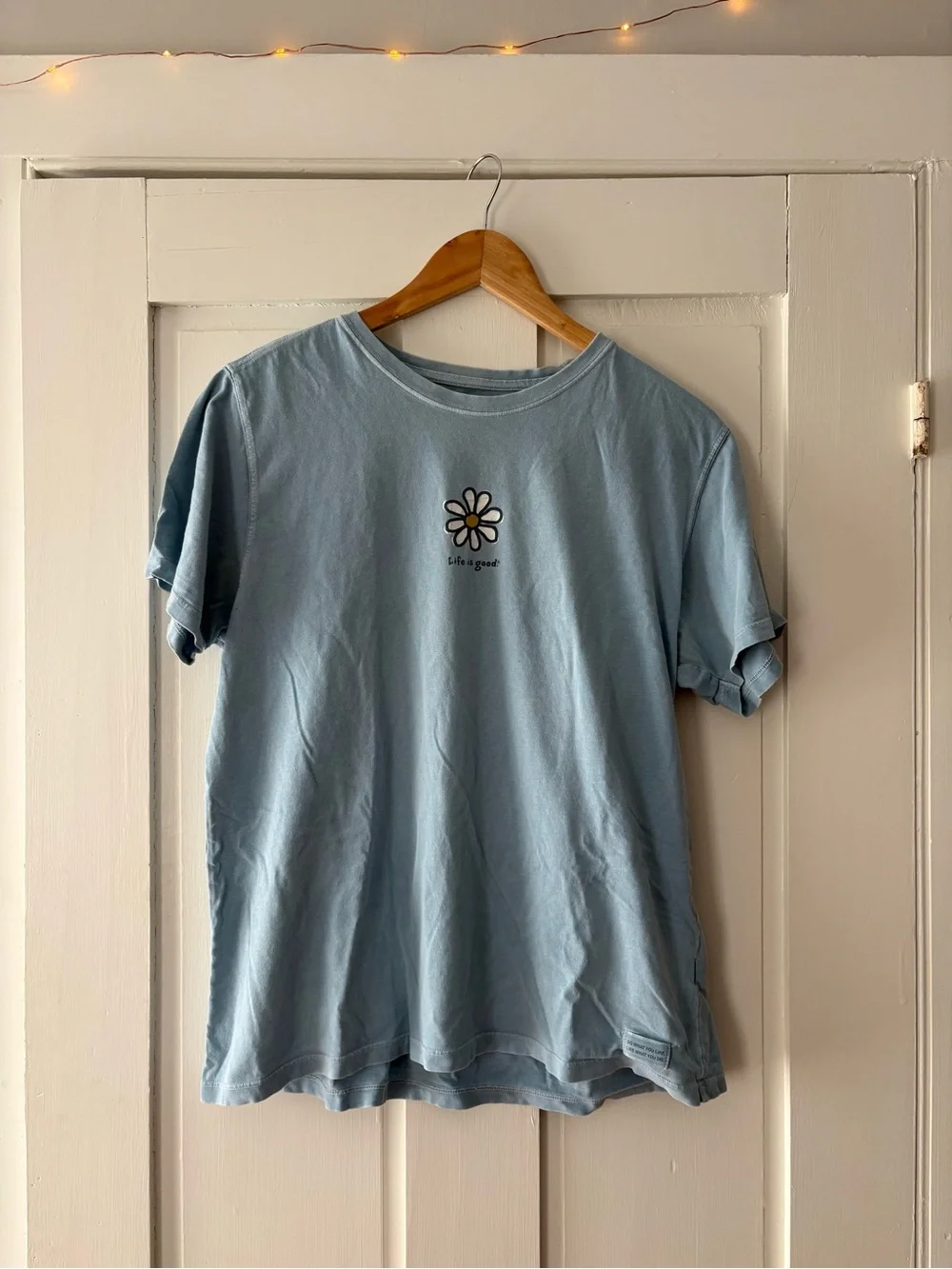 Life is Good Light Blue Daisy Graphic Tee